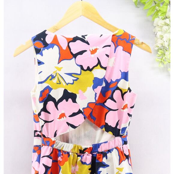 Anthropologie Whit Two Pink Floral Petal Cross Back Dress Tiki 4 - Picture 4 of 10